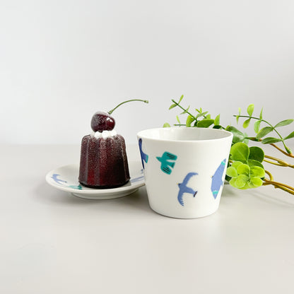 HAREKUTANI Tea Cup & Saucer - Blue Bird