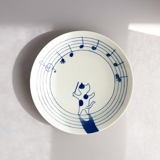 Nekomaruke Deep Plate 20.7cm - Maestro Cat Melody