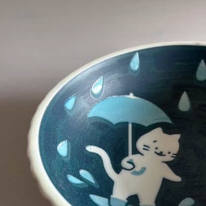 Night Cat Bowl 16cm - Rainy Day