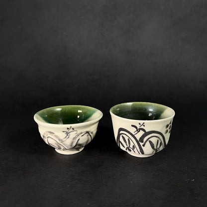 TAKUMI Oribe Painting Sake Set (3pcs)