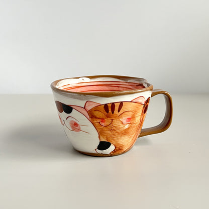 Hasami Ware Hand Painted Mug 300ml - Good Friend Cat