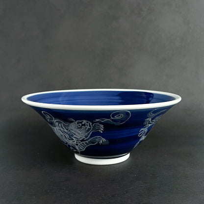 White Dragon Guilin Ramen Noodle Bowl 22cm - Red / Blue