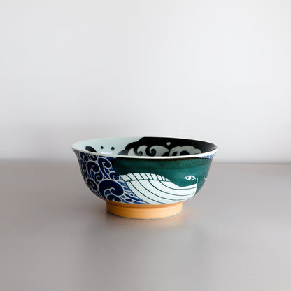 Ramen Noodle Large Bowl 19cm - Shiranami Whale