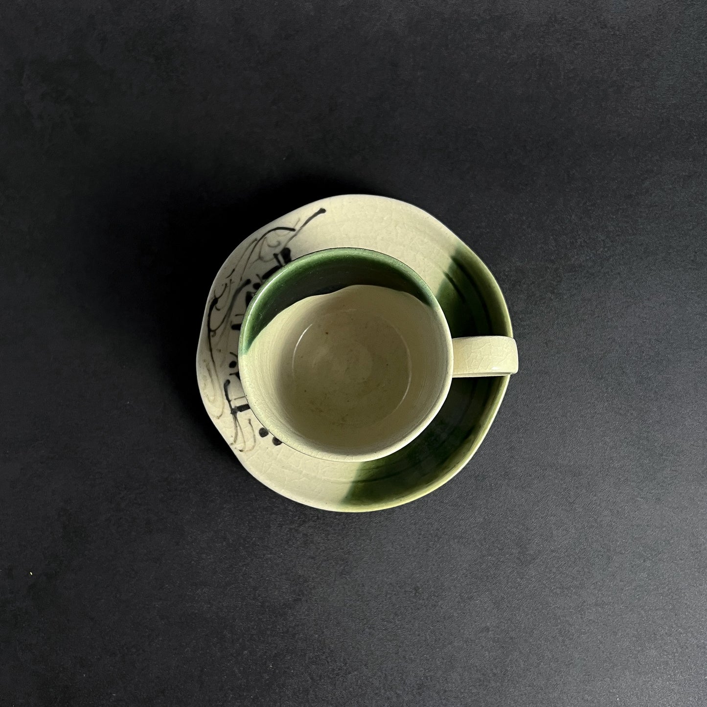 TAKUMI Oribe Painting Cup and Saucer