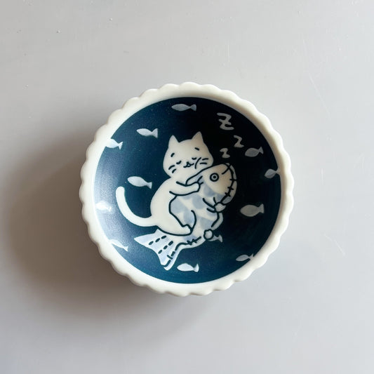 Night Cat Small Dish Plate 10cm - Fishes Dream