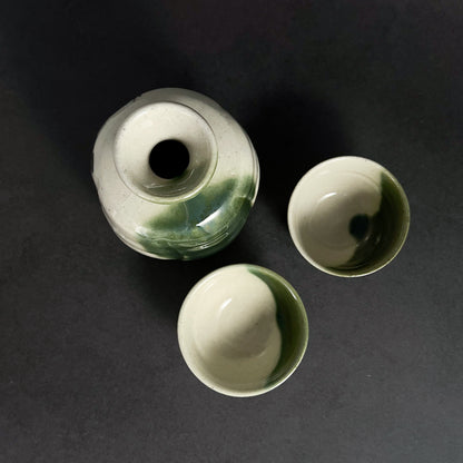 TAKUMI Oribe Painting Sake Set (3pcs)