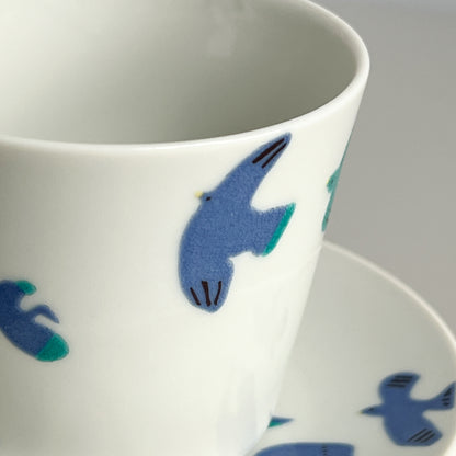 HAREKUTANI Tea Cup & Saucer - Blue Bird