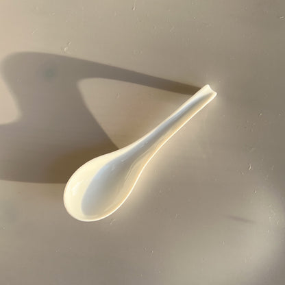 Ramen Noodle Large Spoon 17cm - White