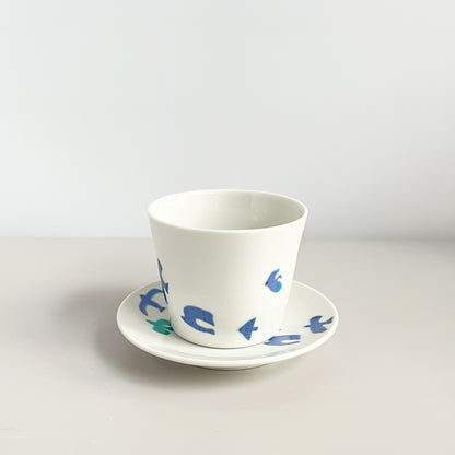 HAREKUTANI Tea Cup & Saucer - Blue Bird