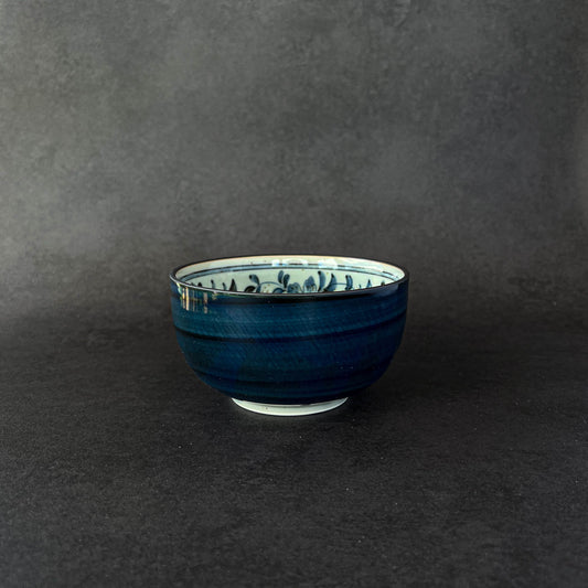 Blue White Arabesque Rice Noodle Donburi Bowl - 13cm / 15cm