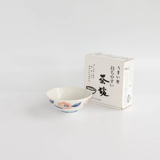 Hanatsubaki Easy-to-hold Tea Bowl - Camellia