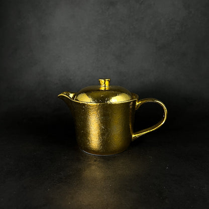 Hasami Ware Handmade Teapot and Teacups Set - Gold Glazed