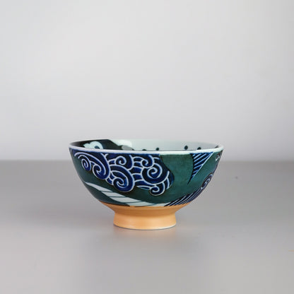 Small Teacup Rice Bowl 12cm - Shiranami Whale