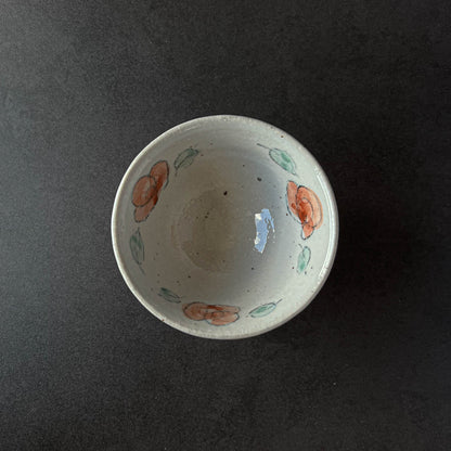 Rose Porcelain Small Rice Bowl 12cm - Red / Green