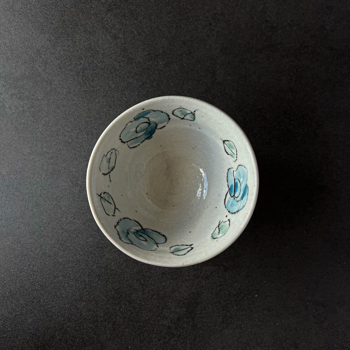 Rose Porcelain Small Rice Bowl 12cm - Red / Green