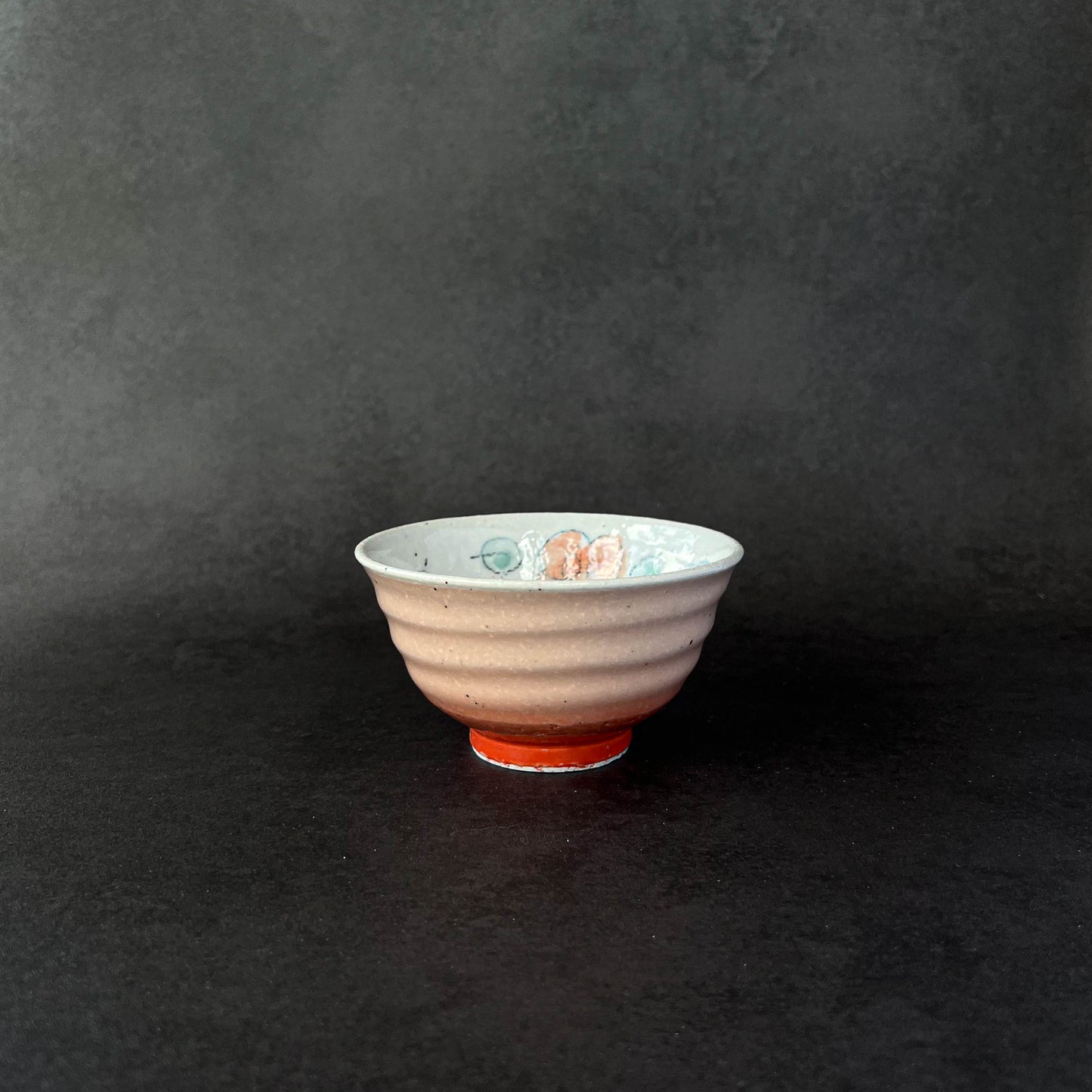 Rose Porcelain Small Rice Bowl 12cm - Red / Green