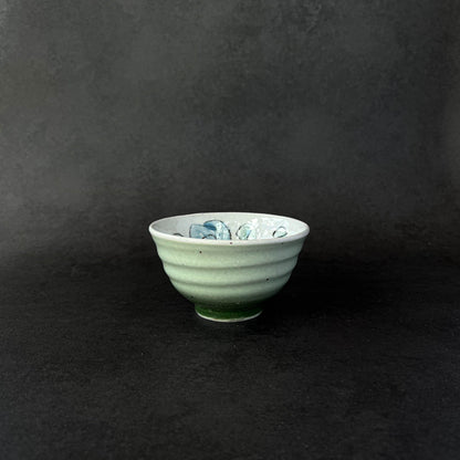 Rose Porcelain Small Rice Bowl 12cm - Red / Green