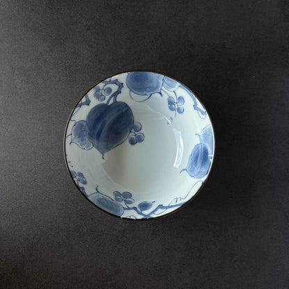 Indigo Dyed Flat Bowl - 16cm