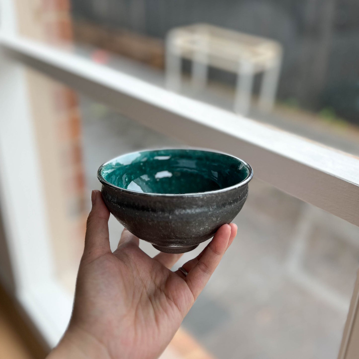 Yamaki Ikai Takagi Matcha Tea Bowl - Turquoise