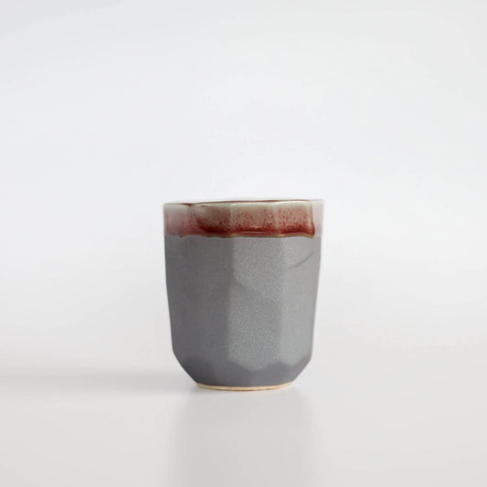 Cinnabar Sogi Japanese Teacup 180ml - Grey Red