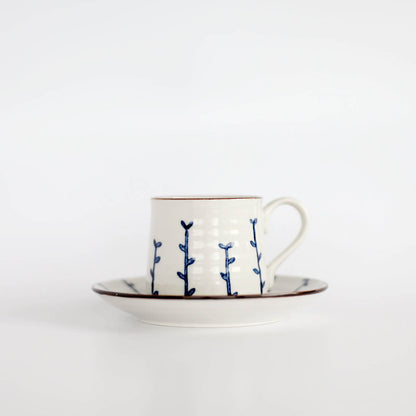 Mini Coffee Cup and Saucer 150ml - Budding Blue