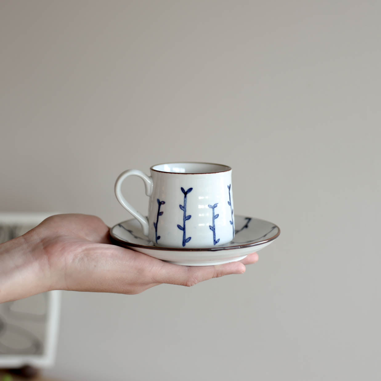 Mini Coffee Cup and Saucer 150ml - Budding Blue