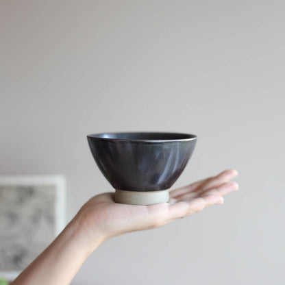 Kurawanka Small Rice Bowl 12cm - Black / Brown / White