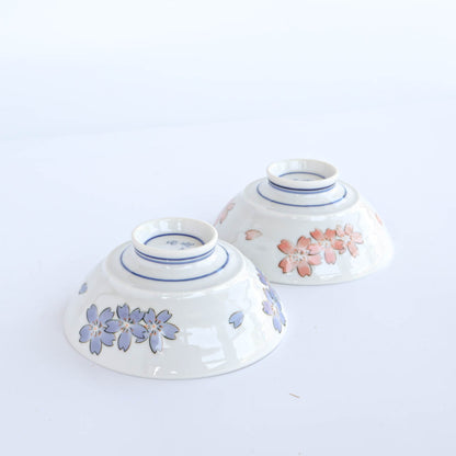 Easy-to-hold Tea Bowls (Pair)- Yoshino Cherry Blossoms