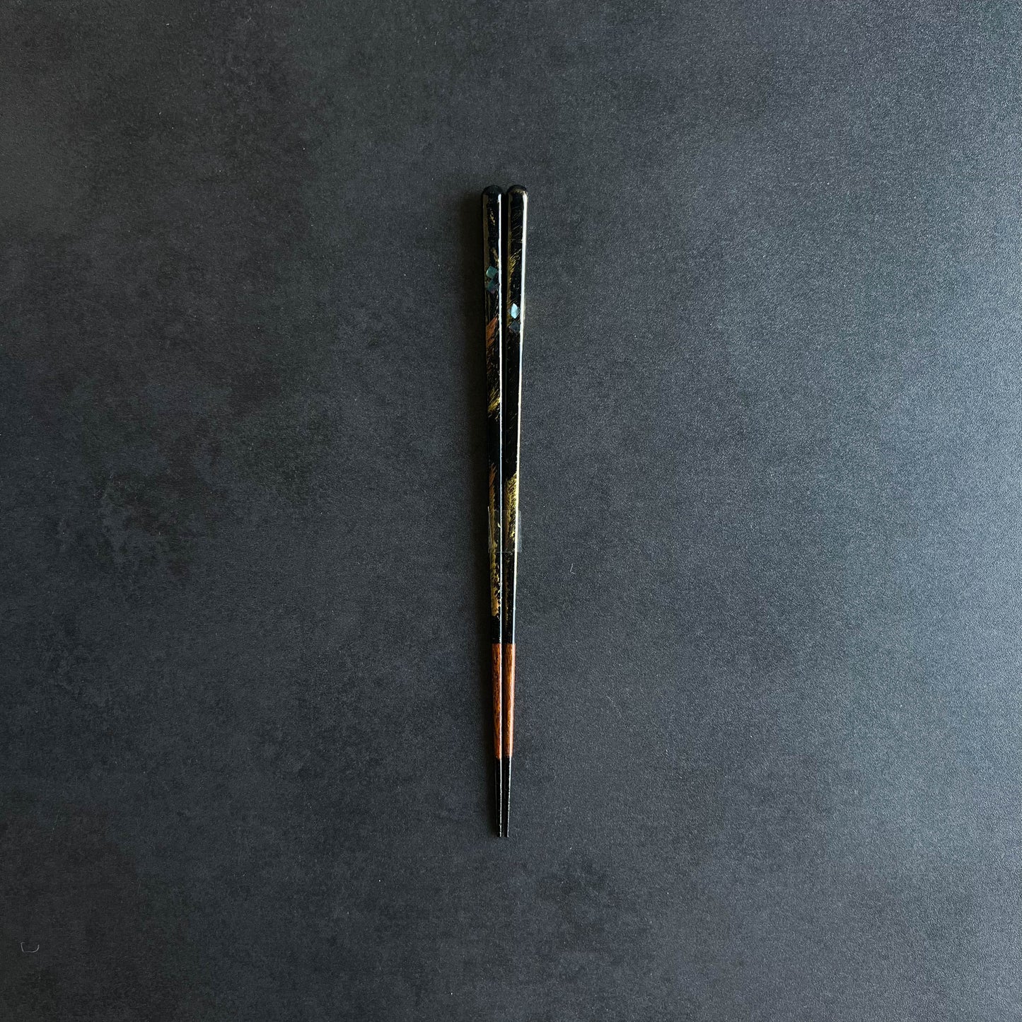 WAKASA Wabi Sabi Oborozuki Lacquerware Chopsticks 22.5cm - Black