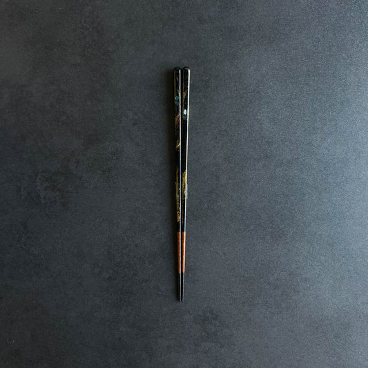 WAKASA Wabi Sabi Oborozuki Lacquerware Chopsticks 22.5cm - Black