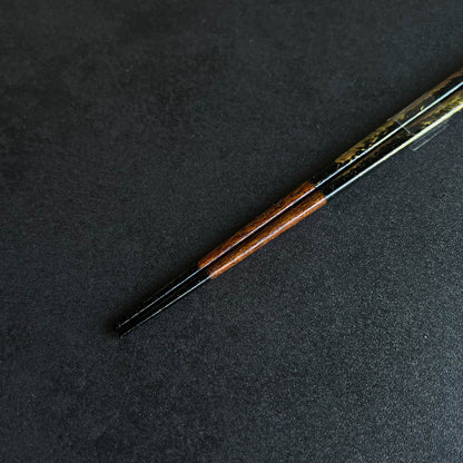 WAKASA Wabi Sabi Oborozuki Lacquerware Chopsticks 22.5cm - Black